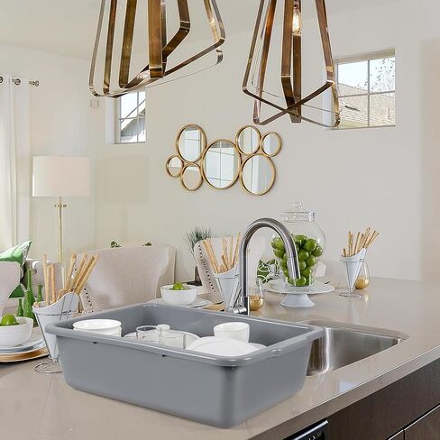 4 عبوات من أحواض الحافلات الكبيرة سعة 32 لترًا، صينية الحافلات التجارية/حوض الأطباق/أحواض الغسيل، باللون الرمادي in Kuwait