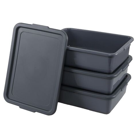 3 عبوات من صناديق الحافلات التجارية البلاستيكية سعة 13 لترًا مع غطاء، وأحواض اللحوم، باللون الرمادي in Kuwait