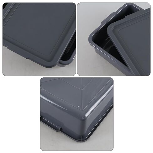 3 عبوات من صناديق الحافلات التجارية البلاستيكية سعة 13 لترًا مع غطاء، وأحواض اللحوم، باللون الرمادي in Kuwait