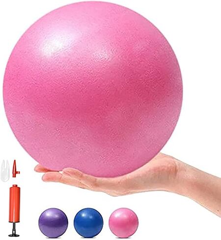 6 Inch Exercise Pilates Mini Yoga Balls Barre for Home Stability Squishy Training Physical Therapy Improves Balance Core Strength Comes with Pump(Pink, 6 Inch) in Saudi Arabia