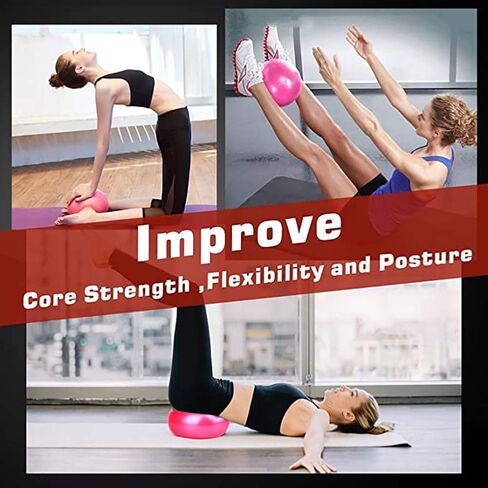 6 Inch Exercise Pilates Mini Yoga Balls Barre for Home Stability Squishy Training Physical Therapy Improves Balance Core Strength Comes with Pump(Pink, 6 Inch) in Saudi Arabia