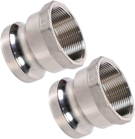 2 Pack 1.5'' Type A Camlock Fitting 1 1/2 Cam Lock Fitting 316 Stainless Steel Male Camlock Couplings Female NPT (CAM-A-SS-1.5 Inch) in Kuwait