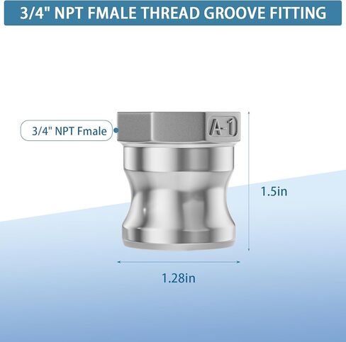 تجهيزات الكامة والأخدود من الفولاذ المقاوم للصدأ 316، وقابس بارب 3/4 بوصة، ومجموعة تركيب خرطوم الأخدود أنثى 3/4 بوصة NPT، وتركيب Camlock مع مشبك خرطوم. (قفل الكامة 3/4 بوصة النوع C+A) in Kuwait