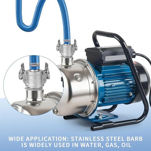 تجهيزات الكامة والأخدود من الفولاذ المقاوم للصدأ 316، وقابس بارب 3/4 بوصة، ومجموعة تركيب خرطوم الأخدود أنثى 3/4 بوصة NPT، وتركيب Camlock مع مشبك خرطوم. (قفل الكامة 3/4 بوصة النوع C+A) in Kuwait