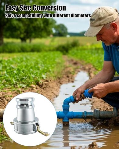 Replace CAM-4030-DA DA4030 Aluminum Camlock 4" Female x 3" Male Reducer Adapter, Camlock Fittings Type DA Groove Reducing Hose Fitting in Kuwait