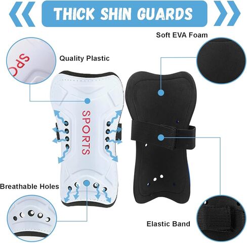 3 أزواج من واقيات وأكمام كرة القدم للشباب، واقيات ساق كرة القدم المقاومة للصدمات للأطفال وجوارب طويلة لكرة القدم، وسادات مرنة لكرة القدم واقيات الساق للفتيات والأولاد من سن 6 إلى 15 عامًا in Kuwait