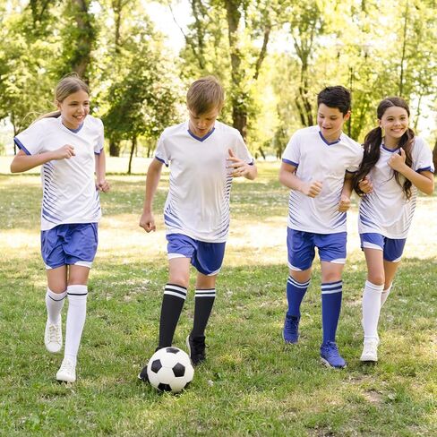 3 أزواج من واقيات وأكمام كرة القدم للشباب، واقيات ساق كرة القدم المقاومة للصدمات للأطفال وجوارب طويلة لكرة القدم، وسادات مرنة لكرة القدم واقيات الساق للفتيات والأولاد من سن 6 إلى 15 عامًا in Kuwait