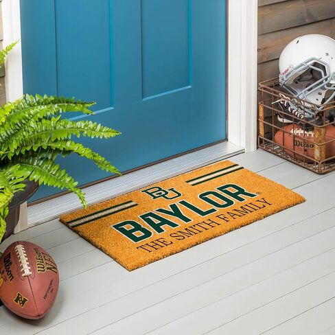 Team Sports America NCAA Baylor University College Personalized Coir Door Mat, 18 x 30 Inches Custom Name Doormat, Front Door Non-Slip Welcome Mats in Saudi Arabia