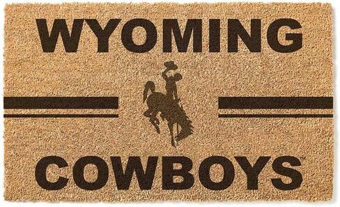 KH Sports Fan Wyoming Cowboys Team Logo Coir Doormat, 18x30 Inches, Cowboys Outdoor Rug; Display Your Team Spirit with This Unique Wyoming Cowboys Doormat in Saudi Arabia