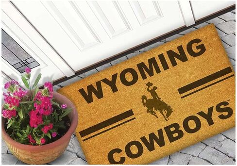 KH Sports Fan Wyoming Cowboys Team Logo Coir Doormat, 18x30 Inches, Cowboys Outdoor Rug; Display Your Team Spirit with This Unique Wyoming Cowboys Doormat in Saudi Arabia