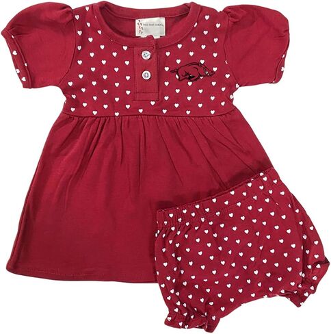 Two Feet Ahead Baby Girl Hearts Dress with Bloomers Shorts Newborn Baby Sizes 0-3M 6M 12M in Kuwait