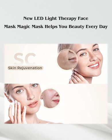 قناع العلاج بالضوء الأحمر، العلاج بالضوء LED للوجه، 7 ألوان قناع الوجه LED للوجه أداة العلاج بالضوء LED معدات العناية بالبشرة في المنزل، قناع تجميل الوجه والرقبة والجسم واليد in Saudi Arabia