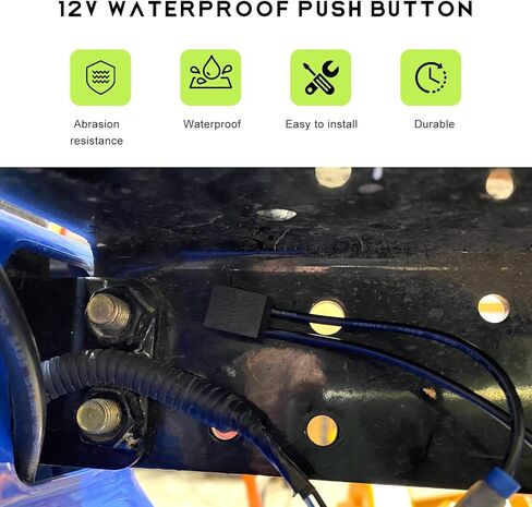 2 قطعة مفتاح ضغط مقاوم للماء، KP-107 مفتاح تشغيل/إيقاف SPST 12 فولت مع خطوط 4.5 بوصة، مفاتيح تشغيل وإيقاف تشغيل السيارة والشاحنة والدراجات النارية ومروحة الحمام in Saudi Arabia