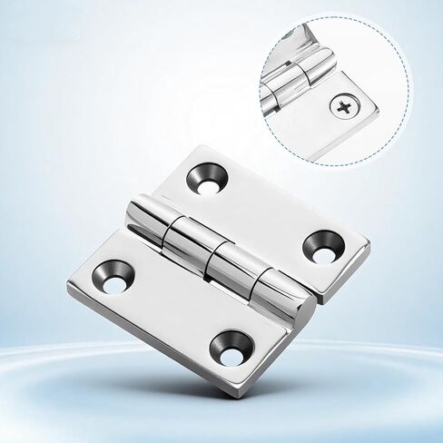 Stainless Steel Hinges with Screws, 4 Pack 2" x 2" (50mm x 50mm) 316 Marine Grade Heavy Duty Square Hinges, Casting Cabinet Door Hinge for Boat Hatch, Outdoor Door, Silver in Saudi Arabia