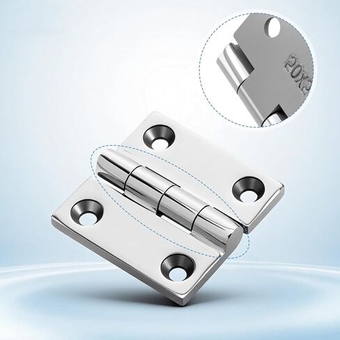 Stainless Steel Hinges with Screws, 4 Pack 2" x 2" (50mm x 50mm) 316 Marine Grade Heavy Duty Square Hinges, Casting Cabinet Door Hinge for Boat Hatch, Outdoor Door, Silver in Saudi Arabia