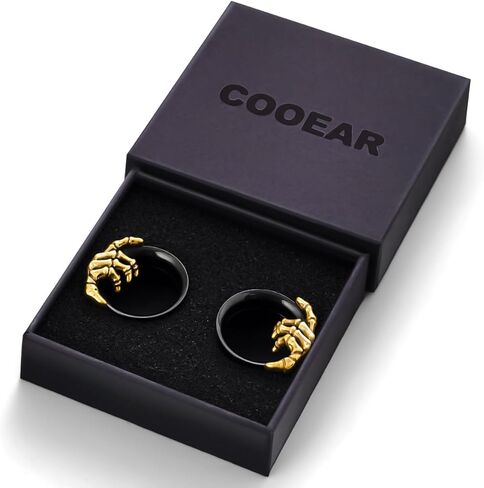 COOEAR Black Gauges for Earrings, Double Flared Plugs and Tunnels, Screw Back Piercing Expander. in Saudi Arabia