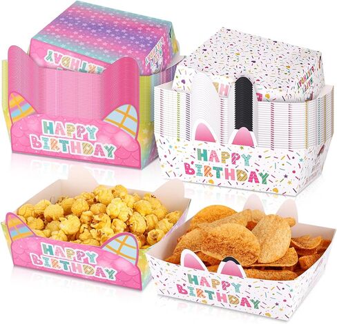 24Pcs Cartoon Cat Doll House Paper Food Serving Tray Party Favors Food Tray Doll Theme Cartoon Paper Trays for Kids Birthday Party Decorations Favors Supplies in Saudi Arabia
