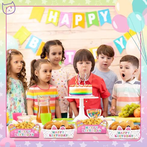 24Pcs Cartoon Cat Doll House Paper Food Serving Tray Party Favors Food Tray Doll Theme Cartoon Paper Trays for Kids Birthday Party Decorations Favors Supplies in Saudi Arabia