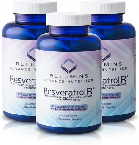 الملحق Relumins Resveratrol 600mg-مضادات الأكسدة عالية التقدم مع مستخلص بذور العنب والنبيذ الأحمر-يدعم الجلد وصحة القلب والمناعة-120 كبسولات نباتية in Kuwait