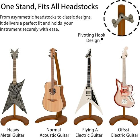 Guitar Stand,Acoustic Guitar Stand,Solid Wooden Guitar Stand,Freestanding Wooden Guitar Mount,Guitar Holder, Handcrafted Floor Stand for Guitar/electric guitar/Bass/Banjo/Mandolin/violin - Art-Grade in Saudi Arabia