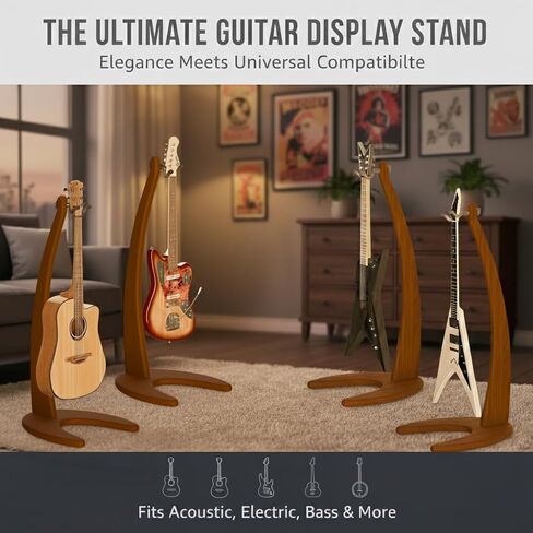 Guitar Stand,Acoustic Guitar Stand,Solid Wooden Guitar Stand,Freestanding Wooden Guitar Mount,Guitar Holder, Handcrafted Floor Stand for Guitar/electric guitar/Bass/Banjo/Mandolin/violin - Art-Grade in Saudi Arabia