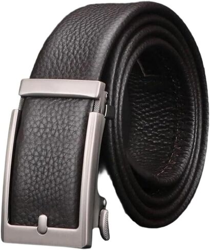 Men's Cowhide Soft Stylish Automatic Alloy Buckle Belt For Business Wear Jeans in Saudi Arabia