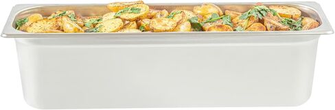 Restaurantware Long Hotel Pan 1 Count 1/2 Size Anti-Jam 2.5â€ Deep Freezable 24 Gauge Stainless Steel Steam Pan - Lid Sold Separately, for Use in Commercial Kitchens, and Catering Events in Saudi Arabia