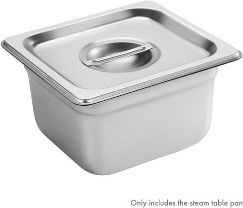 New Star Foodservice 1/6 Size Stainless Steel Steam Table Pan, 7.0 x 6.4 x 4.0 Inches, 18/8 Stainless Steel, 24 Gauge, NSF Certified (Set of 6) in Saudi Arabia