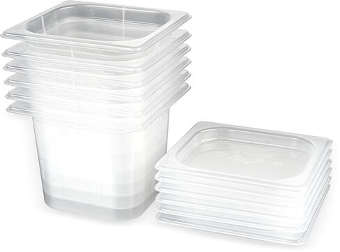 San Jamar Modpans 1/6 Food Pan and Lid for Kitchens and Restaurants, Plastic, 2 Quarts, White in Saudi Arabia