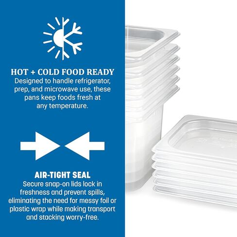 San Jamar Modpans 1/6 Food Pan and Lid for Kitchens and Restaurants, Plastic, 2 Quarts, White in Saudi Arabia
