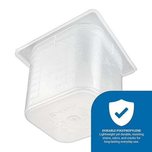 San Jamar Modpans 1/6 Food Pan and Lid for Kitchens and Restaurants, Plastic, 2 Quarts, White in Saudi Arabia