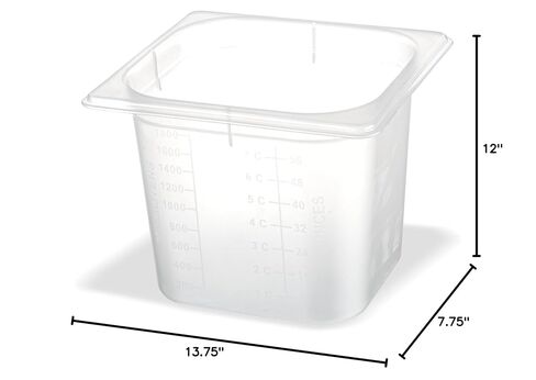 San Jamar Modpans 1/6 Food Pan and Lid for Kitchens and Restaurants, Plastic, 2 Quarts, White in Saudi Arabia
