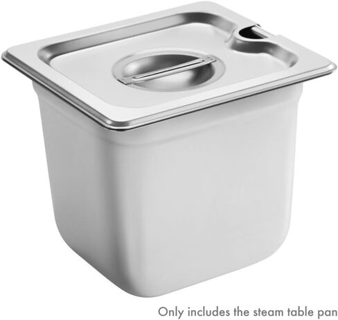 New Star Foodservice 1/6 Size Stainless Steel Steam Table Pan, 7.0 x 6.4 x 6.0 Inches, 18/8 Stainless Steel, 24 Gauge, NSF Certified (Set of 6) in Saudi Arabia