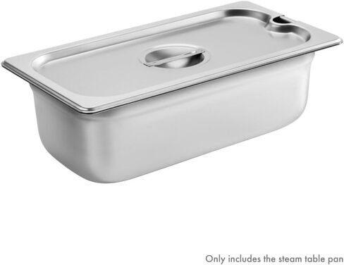مقلاة طاولة بخار من الفولاذ المقاوم للصدأ مقاس 1/3 من New Star Foodservice، 12.8 × 7.0 × 4.0 بوصة، 18/8 من الفولاذ المقاوم للصدأ، مقياس 24، معتمدة من NSF (مجموعة من 6) in Saudi Arabia