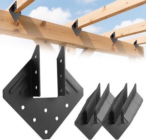 14-Gauge(2MM) Heavy Duty Hurricane Ties,30Pcs Black Joist Hangers,Hurricane Straps Fit 2x4,2x6 Truss to Rafter Connector for Roofing Trusses Wood Timber,Roof Brackets,Seismic Joist Hangers in Kuwait
