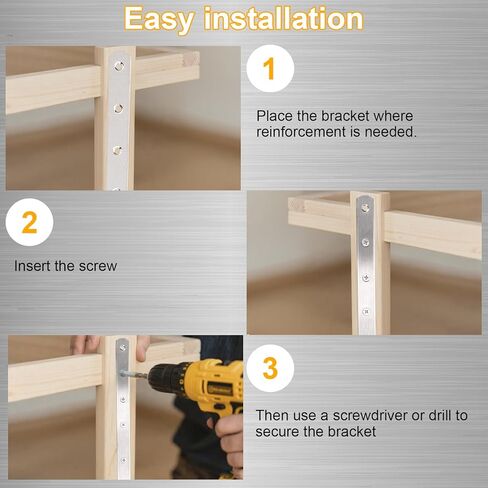 24 Pcs 12" Flat Mending Plates Stainless Steel Straight Brackets Metal Brackets with Holes Repair Fixing Bracket for Wood Connector with 192 Screws in Kuwait