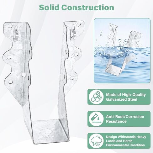 25 PCS 2"x8"Joist Hanger,20 Gauge Double Shear Face Mount Rafter Hanger for Deck Brackets,Rafter Brackets,Hurricane Ties for rafters in Kuwait