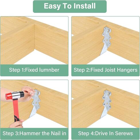 25 PCS 2"x8"Joist Hanger,20 Gauge Double Shear Face Mount Rafter Hanger for Deck Brackets,Rafter Brackets,Hurricane Ties for rafters in Kuwait