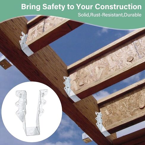 25 PCS 2"x8"Joist Hanger,20 Gauge Double Shear Face Mount Rafter Hanger for Deck Brackets,Rafter Brackets,Hurricane Ties for rafters in Kuwait