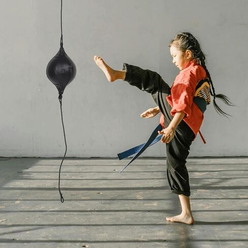 Luxshiny Boxing Speed Training Ball Double End Pu Punching Bag Set with Pump, Needle Hook for Home Reflex and Coordination Martial Arts Workout in Kuwait