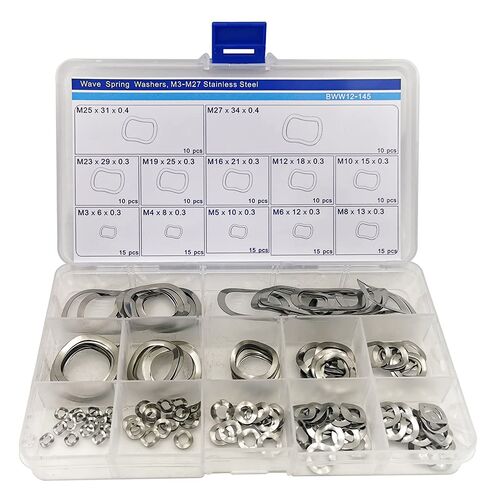 طقم غسالات ويف سبرينج M3-M27، 145 قطعة، ستانلس ستيل in Kuwait