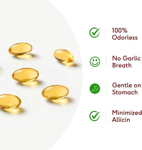 مستخلص الثوم المسن 7500 مجم كبسولات هلامية عديمة الرائحة - كبسولات مستخلص الثوم المسن لصحة القلب وضغط الدم ودعم المناعة، ثوم عضوي عديم الرائحة للبالغين، عدد 300 in Kuwait