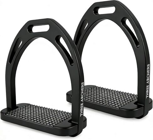 THREE ARCHERS Stirrups for Horse Riding - Lightweight Premium Aluminum Safety Stirrups for Jumping & Dressage-Compatible with English Saddles in Kuwait