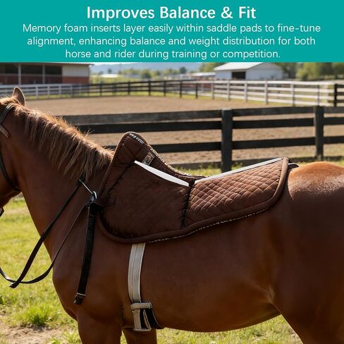 Shock-Absorbing Memory Foam Saddle Pad Inserts - Adjustable Fit for Horseback Riding Comfort, Equestrian Performance, 12-Pack White in Kuwait