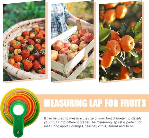 Yardwe Fruit Measuring Caliper Set - Plastic Diameter Measuring Laps for Oranges Citrus - Accurate Fruit Size Tool for Farms Markets Stores - 5.90X5.00X1.96 Inches in Saudi Arabia