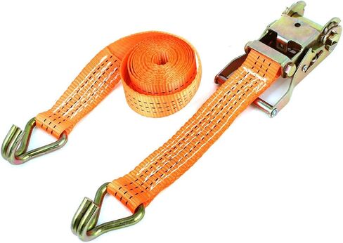 Packages Goods Rigging Fixed Belt Dual J Hooks Ratchet Tie Down Strap Turnbuckles 8.2ftx1.5 Orange in Saudi Arabia