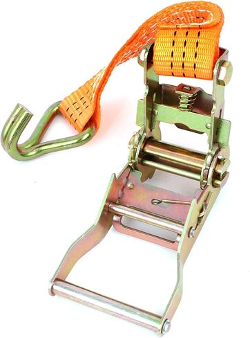 Packages Goods Rigging Fixed Belt Dual J Hooks Ratchet Tie Down Strap Turnbuckles 8.2ftx1.5 Orange in Saudi Arabia