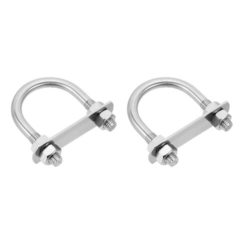 uxcell M6 U-Bolts, 8 Sets 14mm(0.55") Inner Width 32mm Length 304 Stainless Steel Round Bend U Clamp with Nuts and Plates for Ski Boat, Fishing Boat in Saudi Arabia