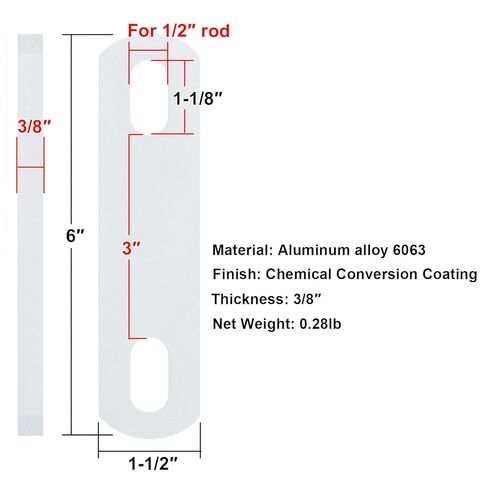 heneng 4 Pack U Bolt Frame Plate، لـ 1/2 بوصة عمق × 4 بوصة عرض قارب مقطورة على شكل حرف U، سبائك الألومنيوم in Saudi Arabia