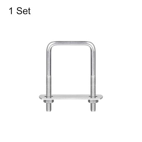 Square U-Bolts, 42mm(1.65") Inner Width 80mm Length M6 304 Stainless Steel U Clamp Bolt with Nuts and Plates, for Boat Trailer in Saudi Arabia